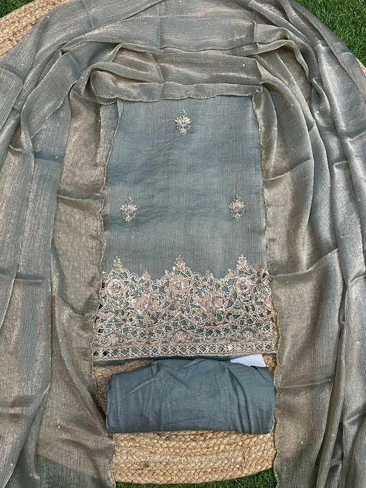 Crush Tissue with Cutwork Ghera Salwar Set