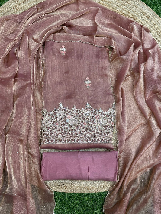 Crush Tissue with Cutwork Ghera Salwar Set